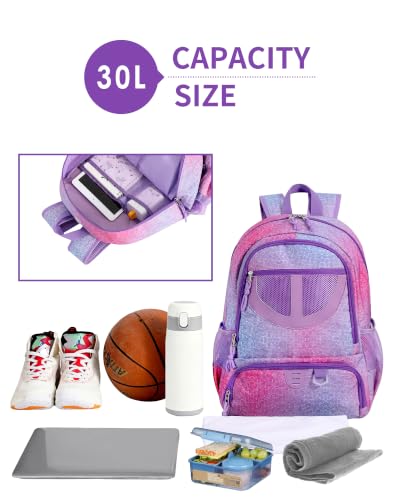 Basketball Bag Backpack for Men Women with Ball & Shoes Compartment 30L Capacity Lightweight Breathable Boys Girls Soccer Ball Bag Backpack Fit Volleyball Football Sports Travel School Gym - color: TK8mosaic