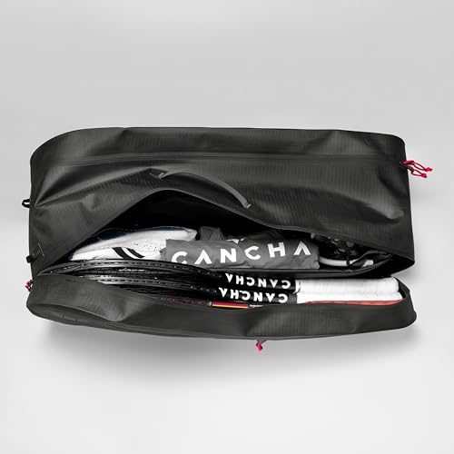 Cancha Racquet Bag Pro, Modular Water-Proof 6-Racket Tennis Bag, Lightweight, Water-Resistant Design, Spacious Multi-Compartment Storage, Ideal for Travel & Sport Black