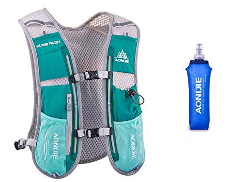 5L Lightweight Running Backpack Outdoor Sports Trail Racing Marathon Hiking Fitness Bag Hydration Vest Pack - color: Hellblue+ 500ML Water Bottle