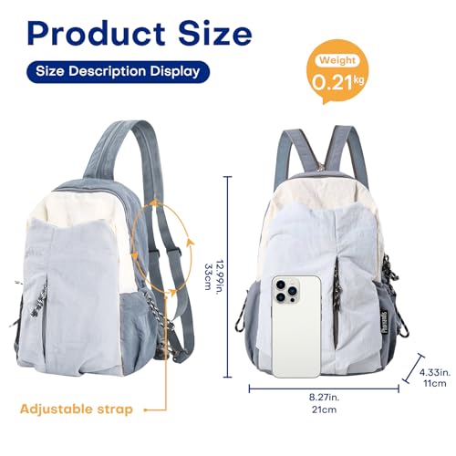 Ultralight Convertible Sling Backpack - Wear as Crossbody or Backpack for Commuting, Hiking, Travel and Cycling (Grey) - color: Grey