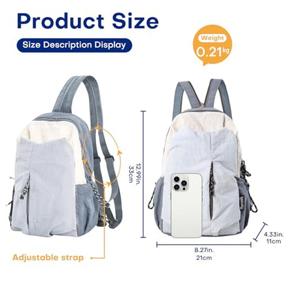 Ultralight Convertible Sling Backpack - Wear as Crossbody or Backpack for Commuting, Hiking, Travel and Cycling (Grey) - color: Grey
