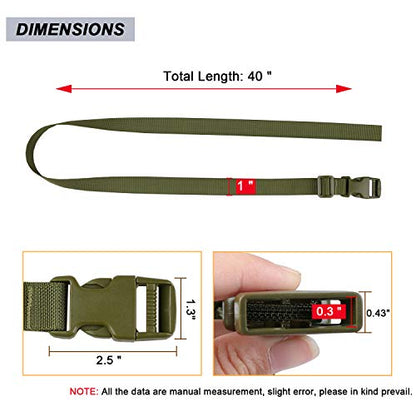 MAGARROW 24" 40" 60" 100" Strap Buckle Packing Straps Adjustable 1-Inch Belt - color: Army Green (4-Pack), size: 1" Wide - 24" Long