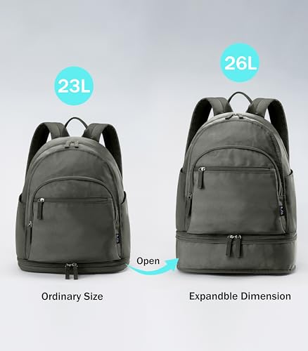 Uselike Gym Backpack for Women Men, Lightweight Gym Bag with Shoe Compartment, Waterproof Workout Backpack with Wet Pocket - color: Dark Grey