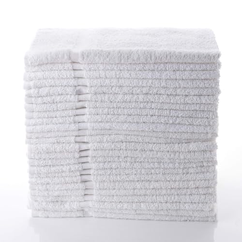 Simpli-Magic Cotton Hand Towels 16"x27" (12 Pack) – Soft Towels for Bathroom, Kitchen, Salon & Gym (White) - color: White