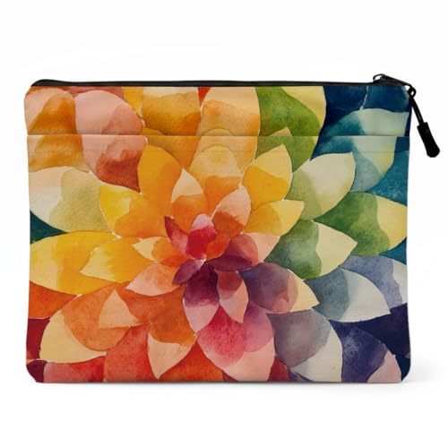 13.3 inch Laptop Case, Watercolor Floral Print Laptop Sleeve, Soft Velvet Computer Sleeve with Pocket, Compatible with 13-13.3 Slim Laptops, Minimalist Notebook Bag for Women for Business Work - color: Watercolor Floral 1424