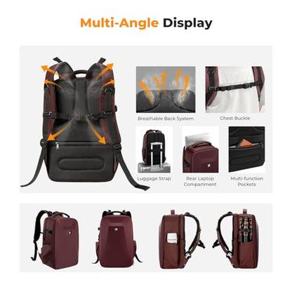 K&F CONCEPT Camera Backpack,Hardshell Photography DSLR Camera Bag with 15-15.6 Inch Laptop Compartment Hard Shell Camera Case Compatible with Canon/Nikon/Sony/DJI Mavic Drone - color: Red