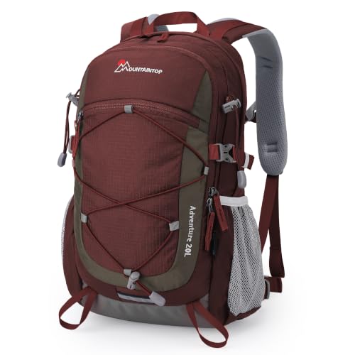 MOUNTAINTOP 20L Hiking Backpack,Lightweight Travel Backpack for Men Women Outdoor Backpacking, Camping - color: Maroon, size: 20L