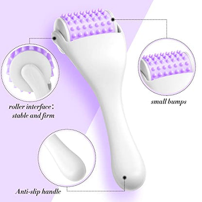 Tondiamo 2 Pcs Muscle Roller Gift Fascia Stick Cellulite Face Muscle Body Massage Roller Massage Tool for Relief Neck Arm Back Leg Body Deep Release(Purple,Silicone) - color: Purple, style: Silicone