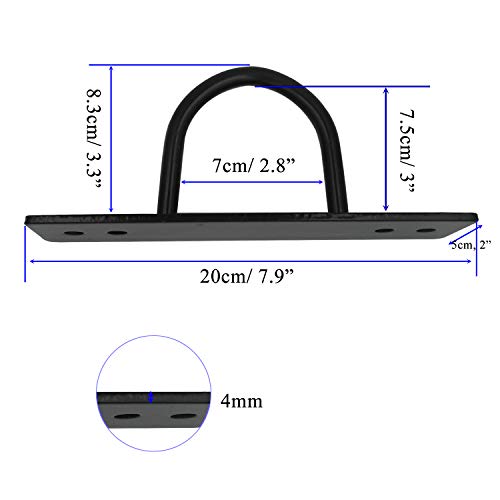 Battle Ropes Anchor, Battle Rope Wall Ceiling Mount Kit Bracket Hook for Suspension Straps Crossfit Gymnastic Rings, Body Weight Strength Training Systems, Yoga Swings Hammocks, Boxing Equipment - color: 1 Black