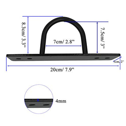 Battle Ropes Anchor, Battle Rope Wall Ceiling Mount Kit Bracket Hook for Suspension Straps Crossfit Gymnastic Rings, Body Weight Strength Training Systems, Yoga Swings Hammocks, Boxing Equipment - color: 1 Black
