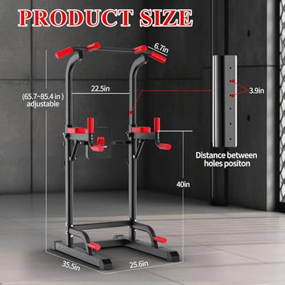 K KINGKANG Pull Ups Dip Station, Power Tower for Home Gym Fitness Exercise - color: Black