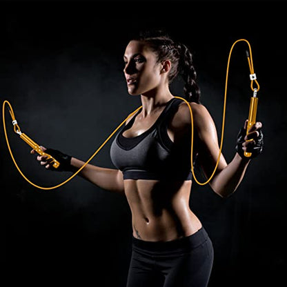 Jump Rope, Wastou Speed Jumping Rope for Training Fitness Exercise, Adjustable Adults Workout Skipping Rope for Men, Women, Kids, Girls - color: Yellow