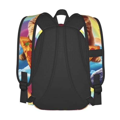 cfpolar 17 Inch Backpack Funny Pizza Cat Rainbow Laptop Bag Shoulder Bag School Bookbag Casual Daypack For Boys Girls - color: A2-funny Pizza Cat