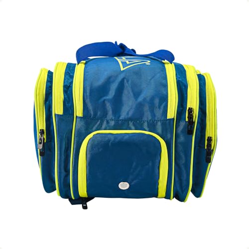 JOOLA Tour Elite Pickleball Bag – Backpack & Duffle Bag for Paddles & Pickleball Accessories – Thermal Insulated Pockets Hold 4+ Paddles - Includes Fence Hook - color: Navy/Yellow