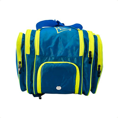 JOOLA Tour Elite Pickleball Bag – Backpack & Duffle Bag for Paddles & Pickleball Accessories – Thermal Insulated Pockets Hold 4+ Paddles - Includes Fence Hook - color: Navy/Yellow