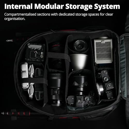 AMBITFUL 25+3L Professional Camera Backpack, Large Photography Bag for DSLR SLR Mirrorless Cameras, Ergonomic Suspended Support System with Laptop Compartment & Tripod Holder, Waterproof