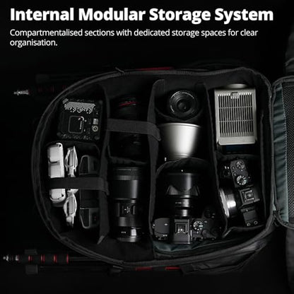 AMBITFUL 25+3L Professional Camera Backpack, Large Photography Bag for DSLR SLR Mirrorless Cameras, Ergonomic Suspended Support System with Laptop Compartment & Tripod Holder, Waterproof