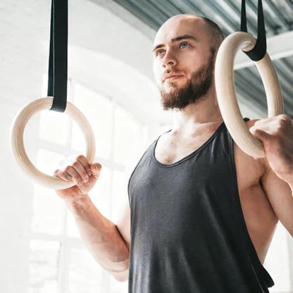 Gymnastics Rings | 2 Pieces Gymnastics Grips - Strength Training Rings - for Home Gym Fitness Exercise Playground Indoor Outdoor