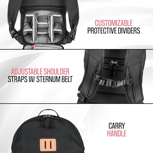 Tamrac Runyon Camera Backpack for Photographers, DSLR Camera Bag with Laptop Compartment, Professional Photography Backpack, Travel Camera Carrying Case with Customizable Protective Dividers - style: Runyon