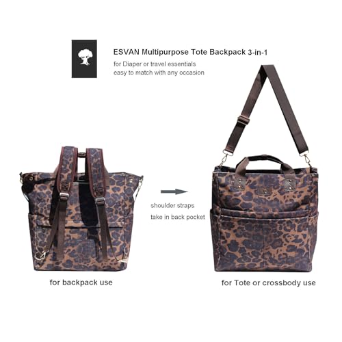 Diaper Backpack Totepack Crossbody 3 in 1 Laptop Tote with Insulated Pocket - color: Multicolor