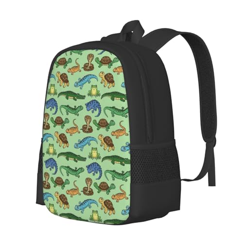 Breathable Outdoor Daypack Snakes Lizard Chameleon Turtle Animal, Durable Anti Theft Travel Backpack Adjustable Strap Shoulder Bag for Hiking Camping City Walking - color: Design (1207)