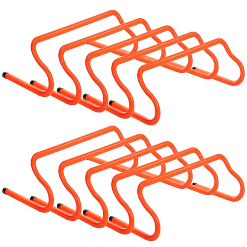 GHB Agility Hurdles 8" Speed Agility Training Hurdles, Detachable Sturdy Hurdles Training Equipment Set with Carry Bag for Kids,Athletes,Soccer,Basketball - size: 10 Pack