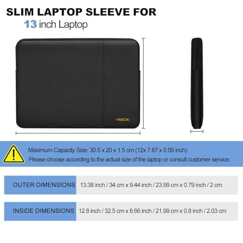 Hseok Laptop Case 13 Inch Sleeve with Side Pocket,B01K01 - color: B01K01, size: 13"