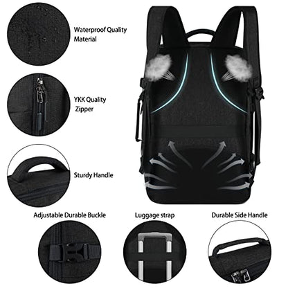 Lubardy Travel Backpack for Men Women 17 Inch Flight Approved Carry on Backpack Waterproof Large 40L Luggage Daypack Business College Weekender Overnight Laptop Backpack with 3 Packing Cubes, Black - color: Black(backpack With 3 Packing Cubes)