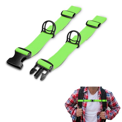 Outdoor Adjustable Sternum Strap for Backpack, Camping Hiking Backpack Straps With Quick Release Buckle(NeonGreen, 1pcs) - color: Neongreen 1pcs