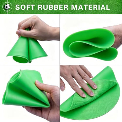 Poly Spot Markers 4inch/9 inch Non-Slip Rubber Agility Markers Flat Field Cones Floor Dots for Football, Soccer, Basketball Training Markers, School Activities, Exercise Drills, Social Distancing - style: 9inch 6Pcs(Green)