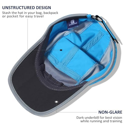 GADIEMKENSD Reflective Folding Outdoor Hat Unstructured Design UPF 50+ Sun Protection Sport Hats for Womens and Mens - color: Sky Blue