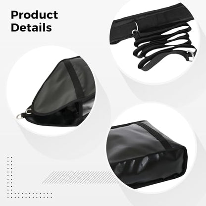 Adjustable Weight Sled for Running Speed Training, PVC Leather Drag Bag with Adjustable Strap, Weight Sandbags, Waist Belt, Fitness Exercise Equipment, 22.44 x 11.81 in