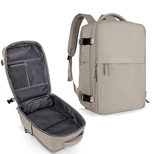 Large Travel Backpack Women, Carry On Backpack,Hiking Backpack Waterproof Outdoor Sports Rucksack Casual Daypack Bag Fit 15.6 Inch Laptop with USB Charging Port Shoes Compartment