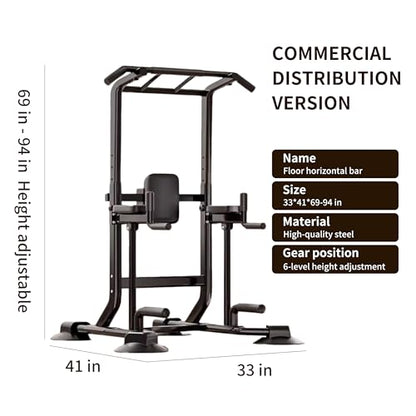 Adjustable Pull Up Bar for Home with Backrest, 6-Level Height Adjustment (69-94.5 inches), 352lb Capacity Carbon Steel Frame for Stability, Train Back, Abs & Chest - size: Backrest style