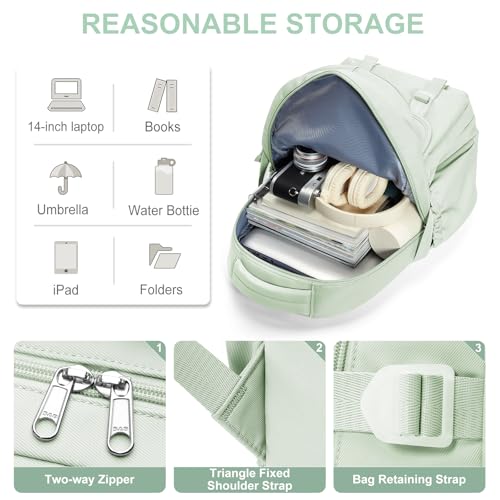 Preppy Middle School Backpack for Teens Girls Boys Waterproof Backpack with Lots of Pockets College Backpacks for Women Men Cute School Bag for Students（MintGreen） - color: A4-mintgreen