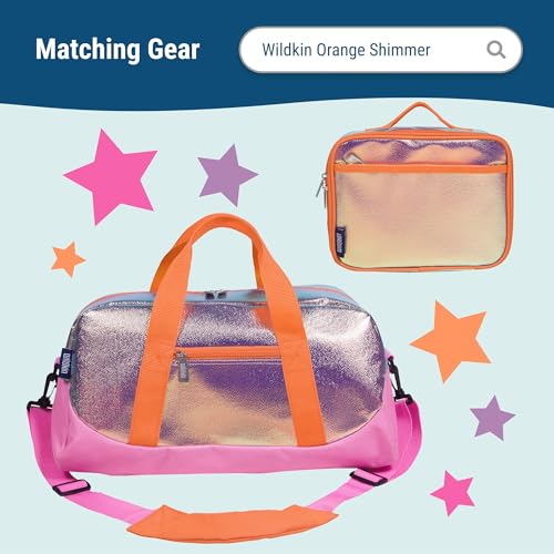 Wildkin 16-inch Kids Backpack – Durable, Padded & Spacious School Bag for Boys & Girls - Orange Shimmer - color: Orange Shimmer