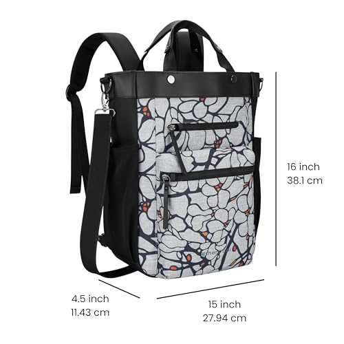 Sherpani Soleil, Anti Theft Convertible Backpack, 3 in 1 Tote, Crossbody Purse, 18L Travel Bag, Fits 13” Laptop (Sakura Pro) - color: Sakura - Pro