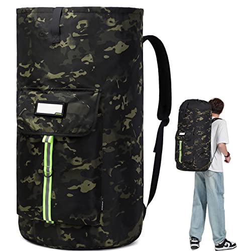 laundry bag backpack,extra-large heavy duty laundry bags,laundry backpack for college students,drawstring closure (Black CP) - color: Black Cp