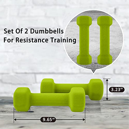 Saorzon Dumbbells Set of 2 Exercise Fitness Dumbbell for Home Gym Free Weights Hand Hex Dumb Bells - color: Green, style: 10 Pounds,Pair