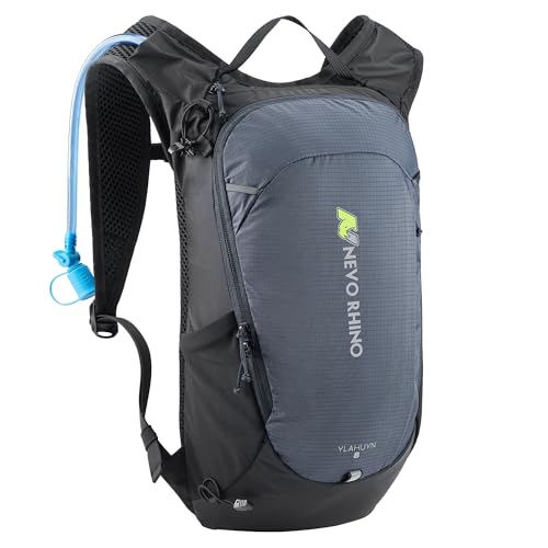 N NEVO RHINO Hydration Backpack Lightweight, Small Hiking Backpack with Water Bladder 2L, Insulated Water Daypack for Cycling Running Trail Rave - color: Sapphire Blue