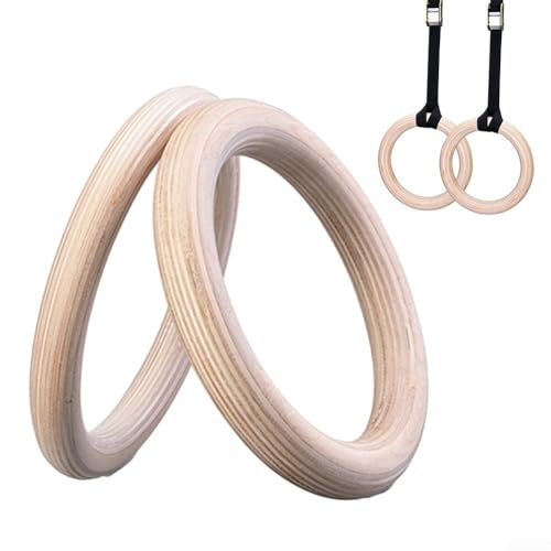 Wooden Exercise Rings (Set Of 2) Perfect Addition To Your Home Workout Regimen(25mm 19cm)