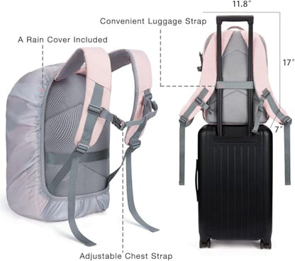 BAGSMART Camera Backpack, DSLR SLR Camera Bag Backpack Fits 15.6 Inch Laptop, Waterproof Camera Case for Photographers and Women,with Rain Cover,Tripod Holder,Pink - color: Pink, size: Large