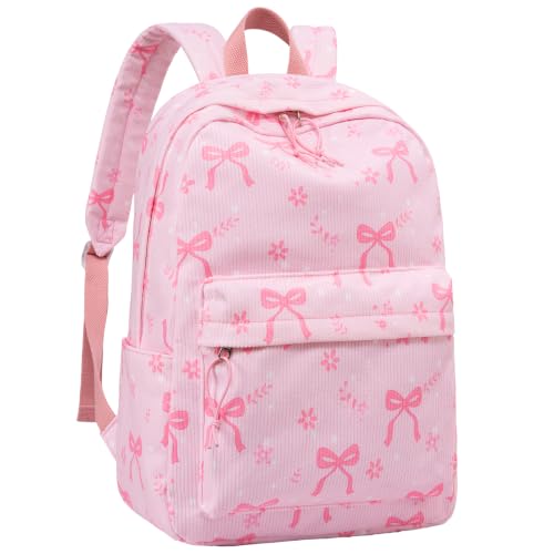 LEDAOU Kids Backpack for Boys Girls Preschool Kindergarten Elementary School Bookbag Toddler School Bag with Chest Strap (Bow flower pink) - color: Bow Flower Pink