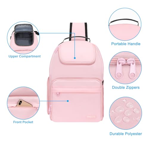 MOSISO Camera Sling Bag, DSLR/SLR/Mirrorless Camera Case Crossbody Photography Backpack with Tripod Holder&Removable Modular Inserts&PU Handle Compatible with Canon/Nikon/Sony, Pink - color: Pink