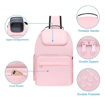 MOSISO Camera Sling Bag, DSLR/SLR/Mirrorless Camera Case Crossbody Photography Backpack with Tripod Holder&Removable Modular Inserts&PU Handle Compatible with Canon/Nikon/Sony, Pink - color: Pink