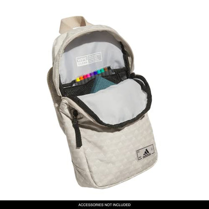 adidas Essentials Sling Small Crossbody Bag for Women and Men (5L), Bos Mini Monogram Wonder Beige/Black/2.0, One Size - color: Bos Mini Monogram Wonder Beige/Black/2.0