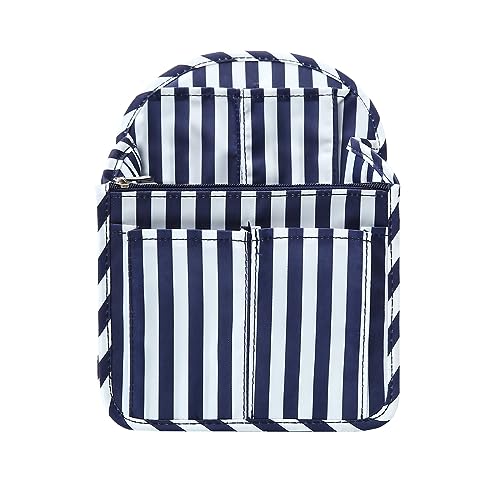 Surblue Backpack Organizer Insert Liner Hanging Travel Rucksack Purse and Handbag Insert Pocket, High-capacity Divider Foldable Nylon Shoulder Bag Organizer for Men and Women, (NavyStripes, M) - color: NavyStripes, size: M