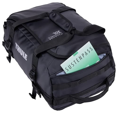Thule Chasm Duffel bag, Weather-resistant materials, Easy packing, Converts to backpack, Internal pockets, Travel-ready - color: BLACK, size: 30L