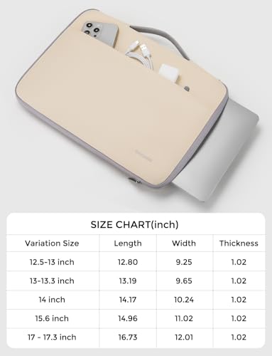 DOMISO 14 inch Laptop Case Sleeve Protective Cover Compatible with 15 inch MacBook Air M4 M3 M2,MacBook Pro,14-15 inch HP Dell ASUS Lenovo Chromebook,Waterproof Computer Cases Bag with Handle,Beige - color: Beige, size: 14" Laptop/15" for mac book