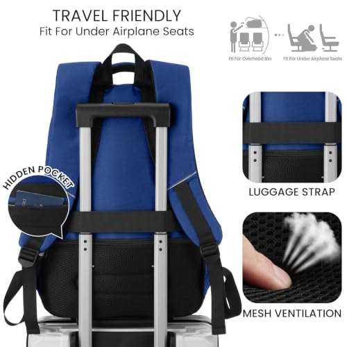 YAMTION School Laptop Backpack for Men Boys,Bookbag for Middle High School Teens Travel Daypack（Blue） - color: Blue